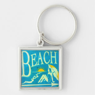 blue beach keychain