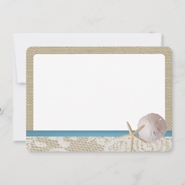 Blue Beach Lace Sand Dollar Thank You (Front)