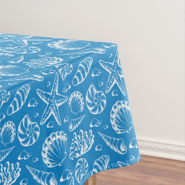 Blue Beach Pattern 2 Tablecloth (In Situ)