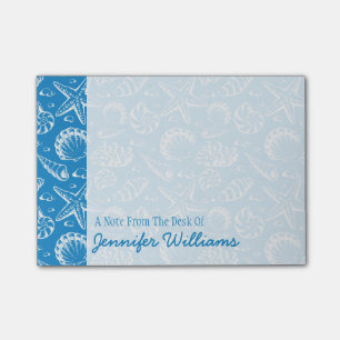 Blue Beach Pattern Add Your Name Post-it Notes
