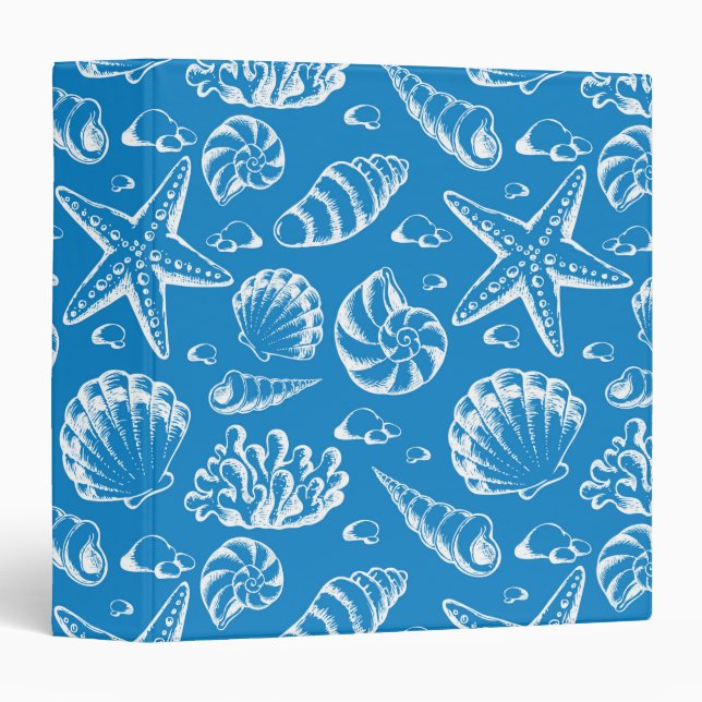 Blue Beach Pattern Binder (Front/Spine)