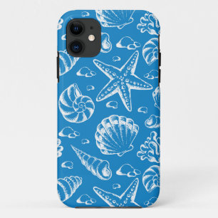 Blue Beach Pattern iPhone 11 Case
