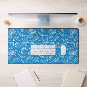 Blue Beach Pattern Desk Mat