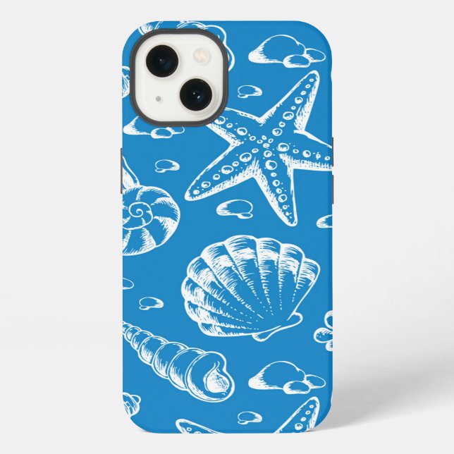 Blue Beach Pattern iPhone Case (Back)