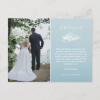 Blue Beach Photo  Wedding Thank You