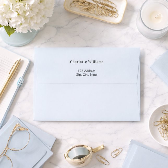 Blue beach sand dunes return address envelope (Creator Uploaded)
