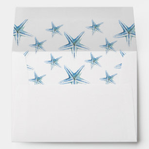 Blue Beach Starfish Enveloppe Invitation