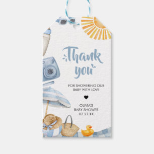 Blue Beach Summer Baby Shower Favour Tags