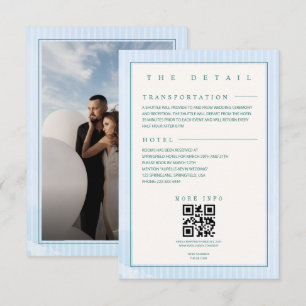 Blue Beach Summer Detail and Photo Wedding Enclosure Card
