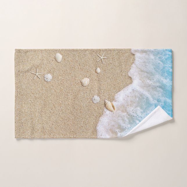 Blue Beach Waves (Serviette à main)