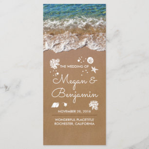Blue Beach Waves and Sand Wedding Programs