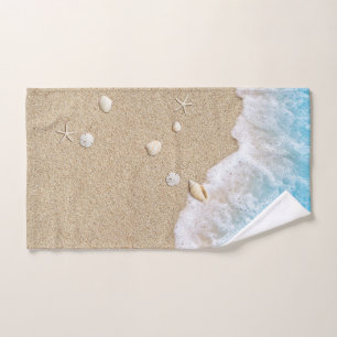 Blue Beach Waves Bath Towel Set