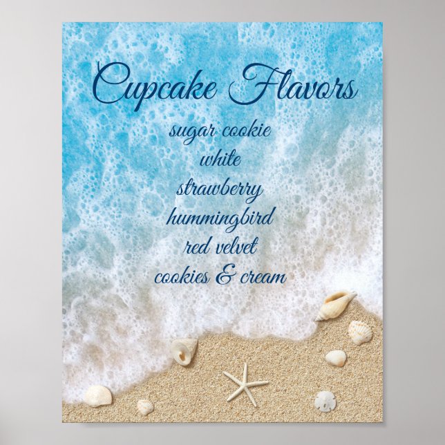 Blue Beach Waves Dessert Bar Poster (Front)