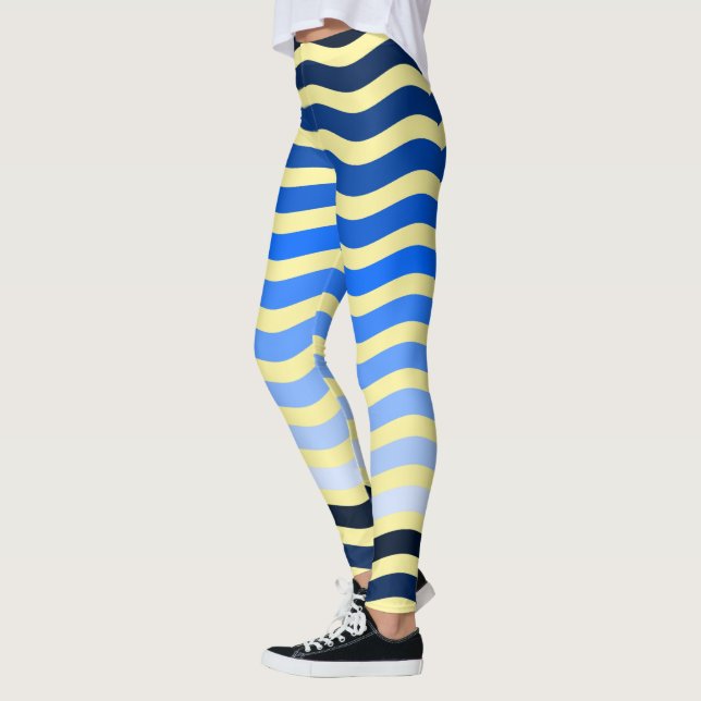 Blue Beach Waves Leggings (Left)