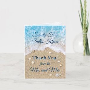 Blue Beach Waves Photo Thank You Card