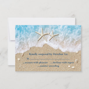 Blue Beach Waves & Starfish RSVP