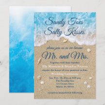 Blue Beach Waves Wedding Invitation