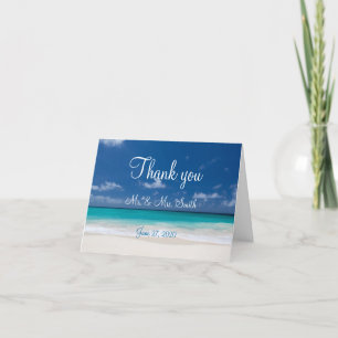 Blue Beach Wedding Merci Cartes