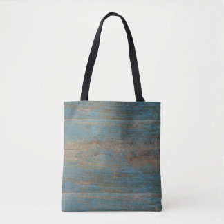 Blue Beach Wood Texture Tote Bag