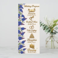 Blue Bead Elegant Floral Wedding Program
