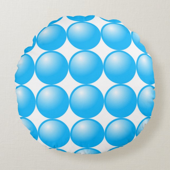 BLUE BEADS ROUND PILLOW (Front)