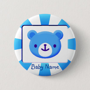 Blue Bear Baby Button