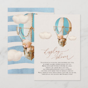 Blue Bear Balloon Display Shower Enclosure Card