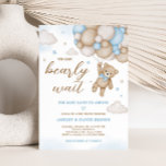 Blue Bear Balloons Baby Shower  Invitation<br><div class="desc">Welcome your little one with our heartwarming Teddy Bear Baby Shower Invitation Printable. Personalize to share the joy with your loved ones!

BS504</div>