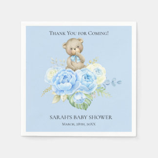 Blue Bear Boy Theme | Baby Shower Napkins