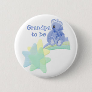 Blue Bear Grandpa to Be 2 Inch Round Button