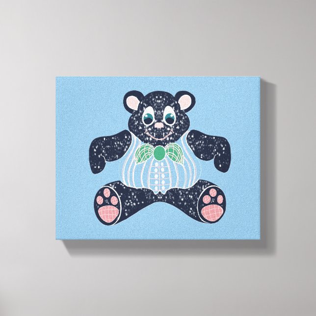 Blue bear on canvas (Front)