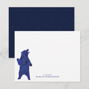 Blue Bear Personal Stationery Card
