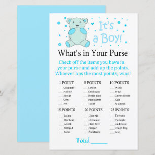 Blue bear What's in your purse game