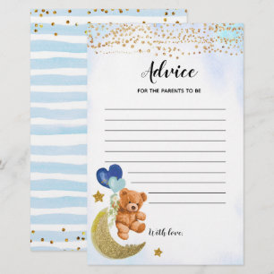 Blue Bearly Baby Shower Advice For Parents Games