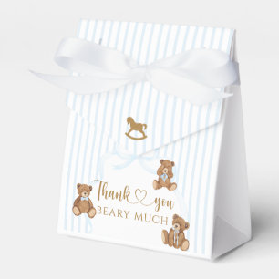 Blue Bearly Wait Baby Shower Elegant Stripe Favor Box