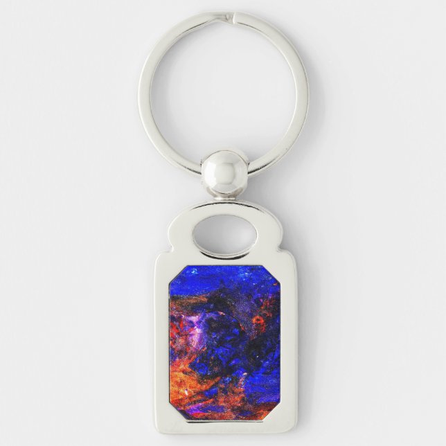Blue Beast Running Fire Keychain (Front)