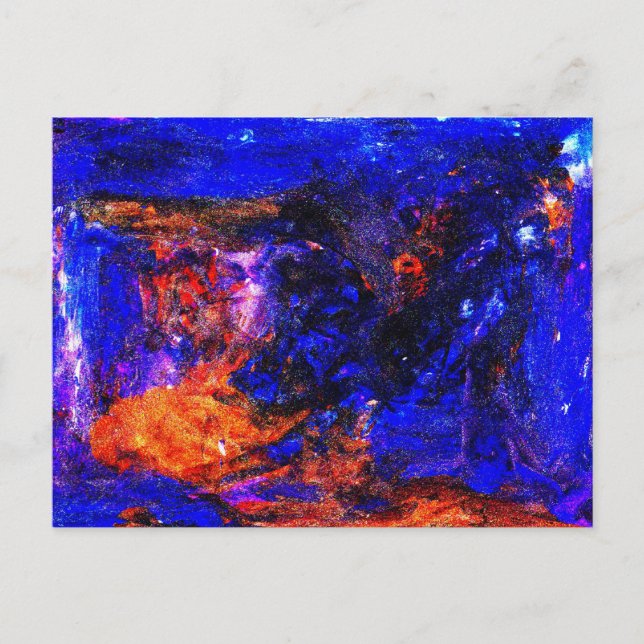 Blue Beast Running Fire Postcard (Front)