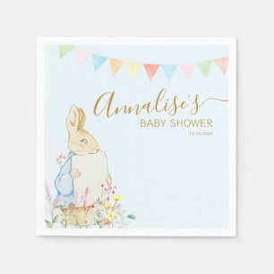 Blue Beatrix Potter Peter the Rabbit Baby Shower Napkin
