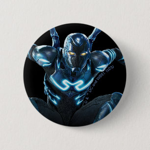 Blue Beetle Leaping Character Art 2 Inch Round Button