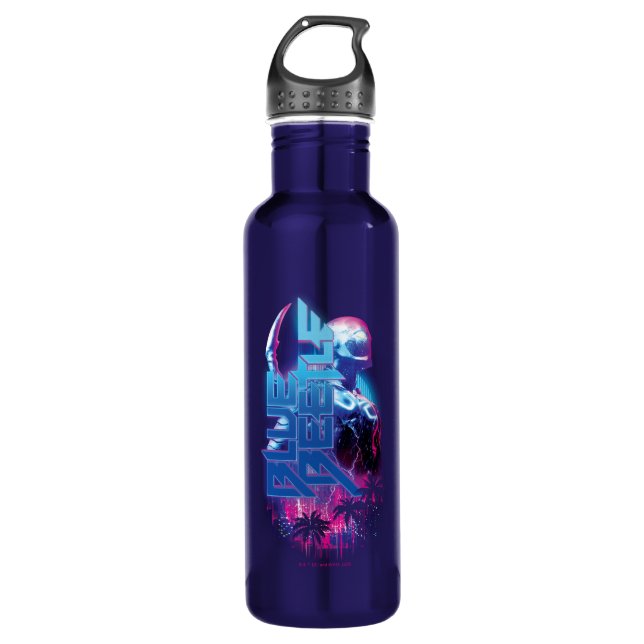 Blue Beetle Retrowave City Lights 710 Ml Water Bottle (Front)