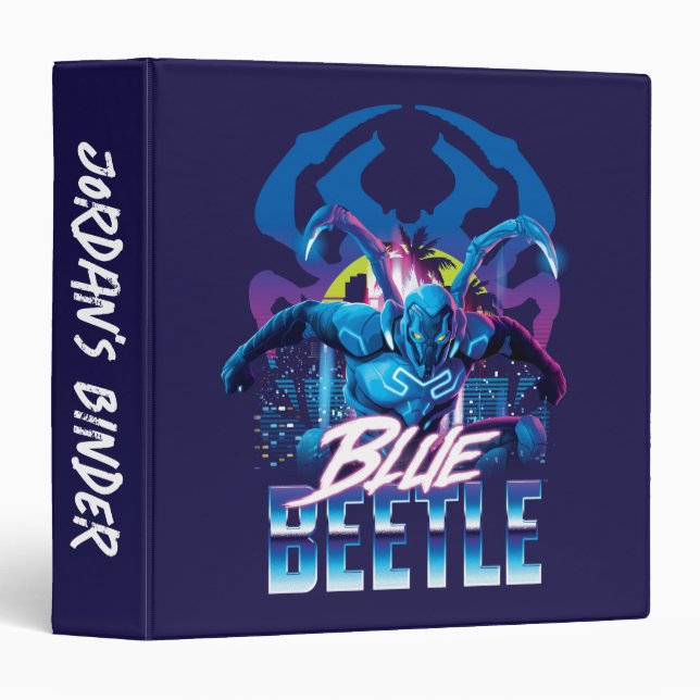 Blue Beetle Retrowave City Sunset Binder (Front/Spine)