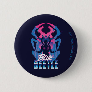 Blue Beetle Retrowave Versus Graphic 2 Inch Round Button