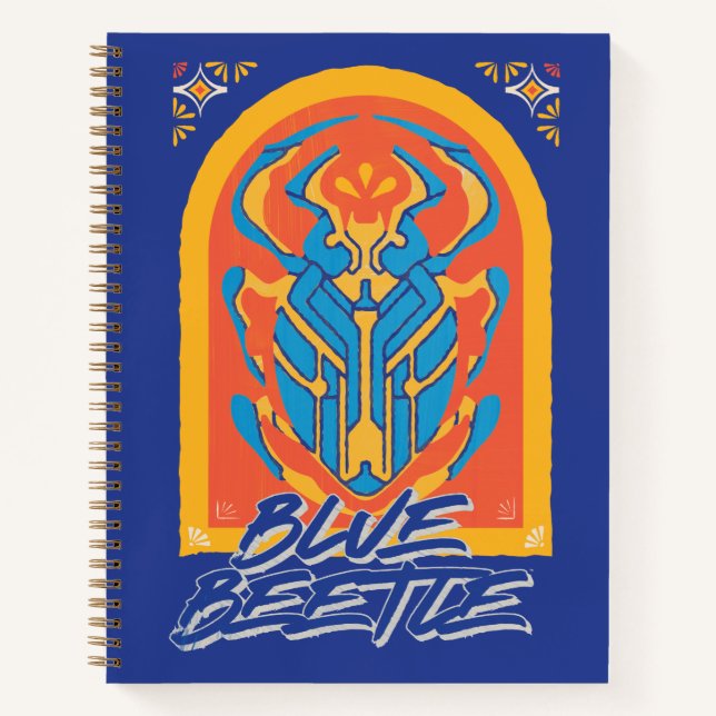 Blue Beetle Scarab Talavera Graphic Notebook (Front)
