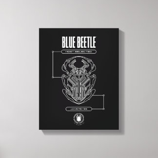 Blue Beetle Scarab Tech Graphic Canvas Print