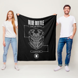 Blue Beetle Scarab Tech Graphic Fleece Blanket