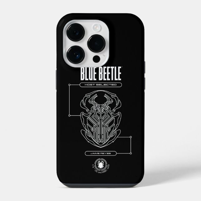 Blue Beetle Scarab Tech Graphic iPhone Case (Back)