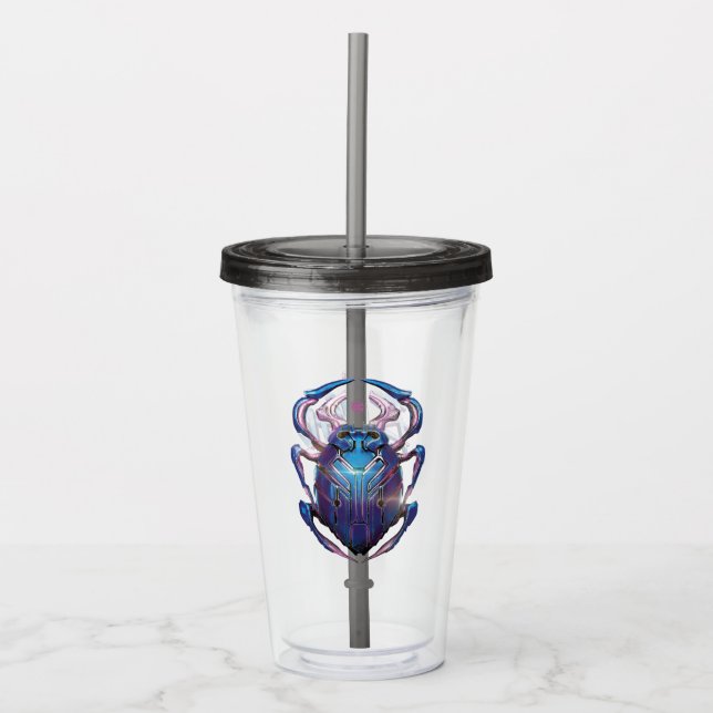 Blue Beetle Scarab Theatrical Poster Acrylic Tumbler (Front)