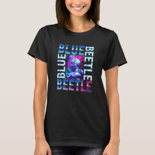 Blue Beetle Thoughtful Side View Neon City Retro P T-Shirt