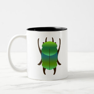 Blue beetle Two-Tone coffee mug