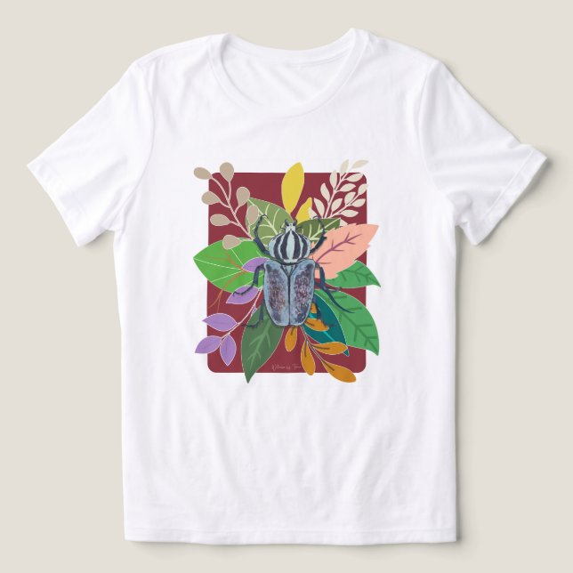 Blue beetle watercolor Tri-Blend shirt (Design Front)